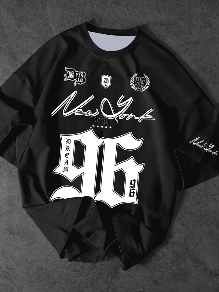Camiseta de Béisbol Nueva para Hombre Verano 2026, Nueva York 96, Impresión 3D, Manga Corta, Cuello Redondo, Casual, Overzised 3