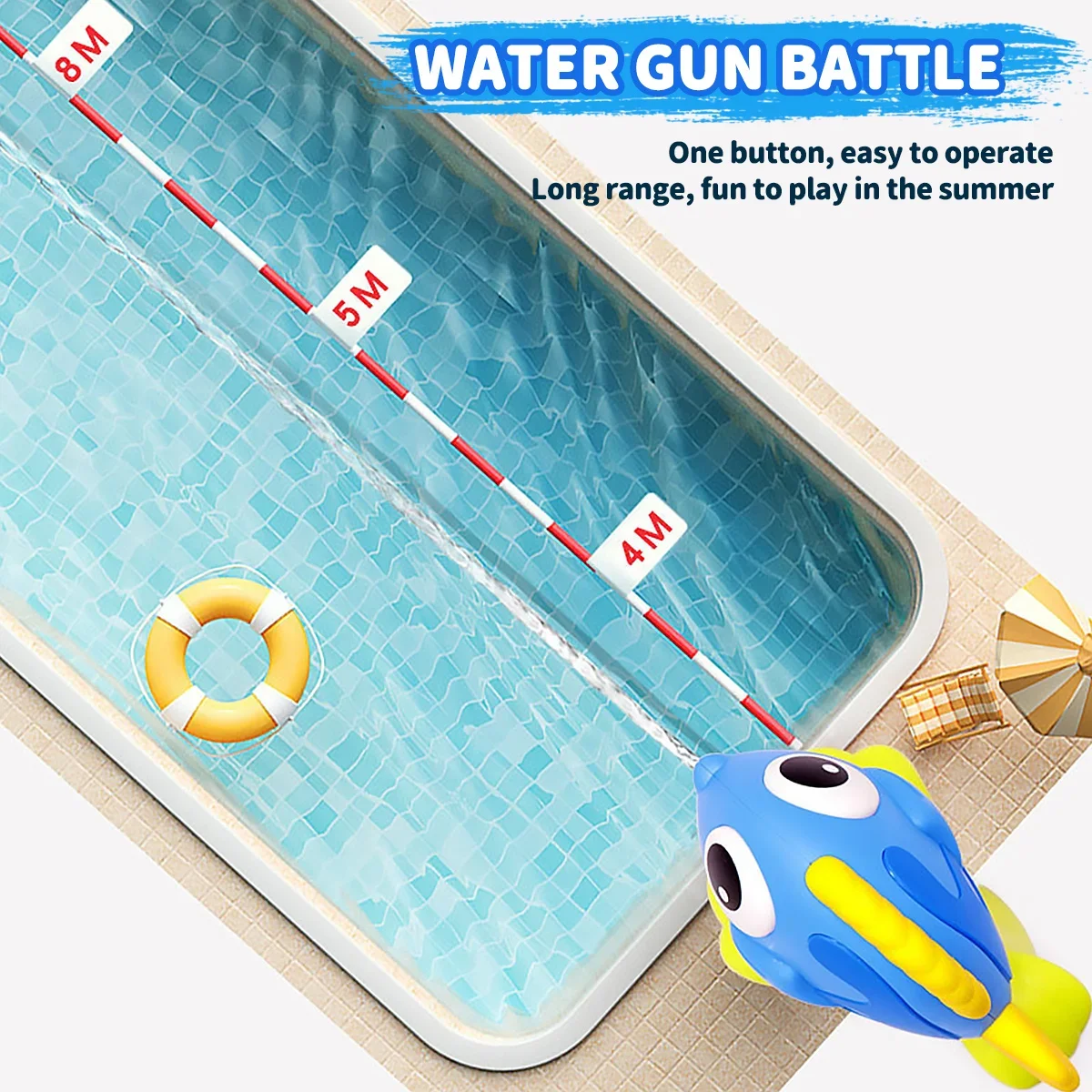 1pcs Cartoon Underwater Animal Splash-Friendly Water Gun - Long Range & Large Capacity, Beach & Bath Play, Gift for Boys & Girls