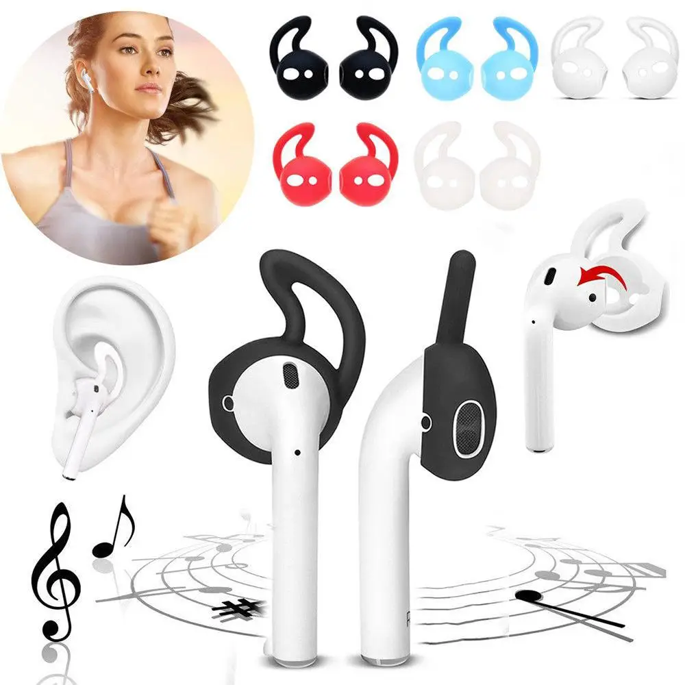 

2 Pairs Sport Silicone Earbuds Cap Earphone Covers Ear Hook Protective Case