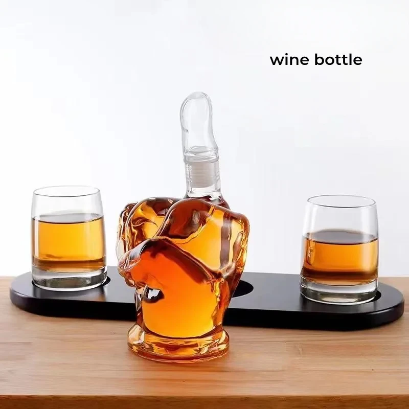 Creative Finger Glass Wine Bottle, Fist Decanter, Irregular Red Wine Glass, Whiskey Glass, Finger Shaped Bottle, Cocktail Shaker