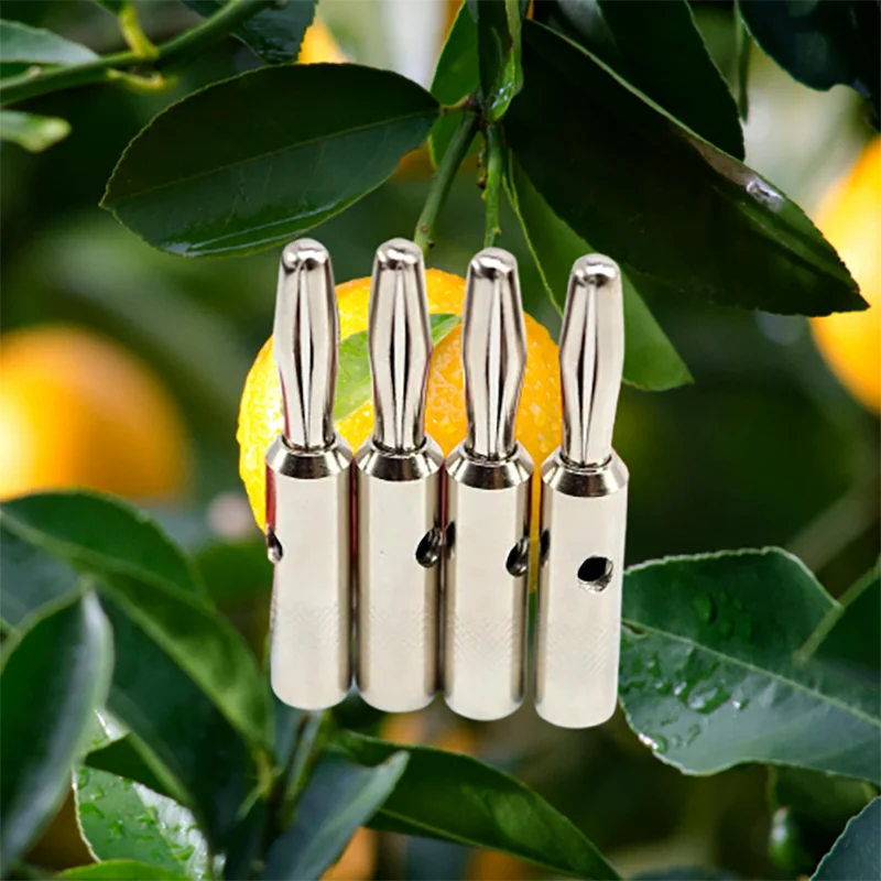 

Premium Rhodium-Plated Banana Connectors 4/8pcs - Audiophile Copper Welding Plugs for Amps & Speakers​