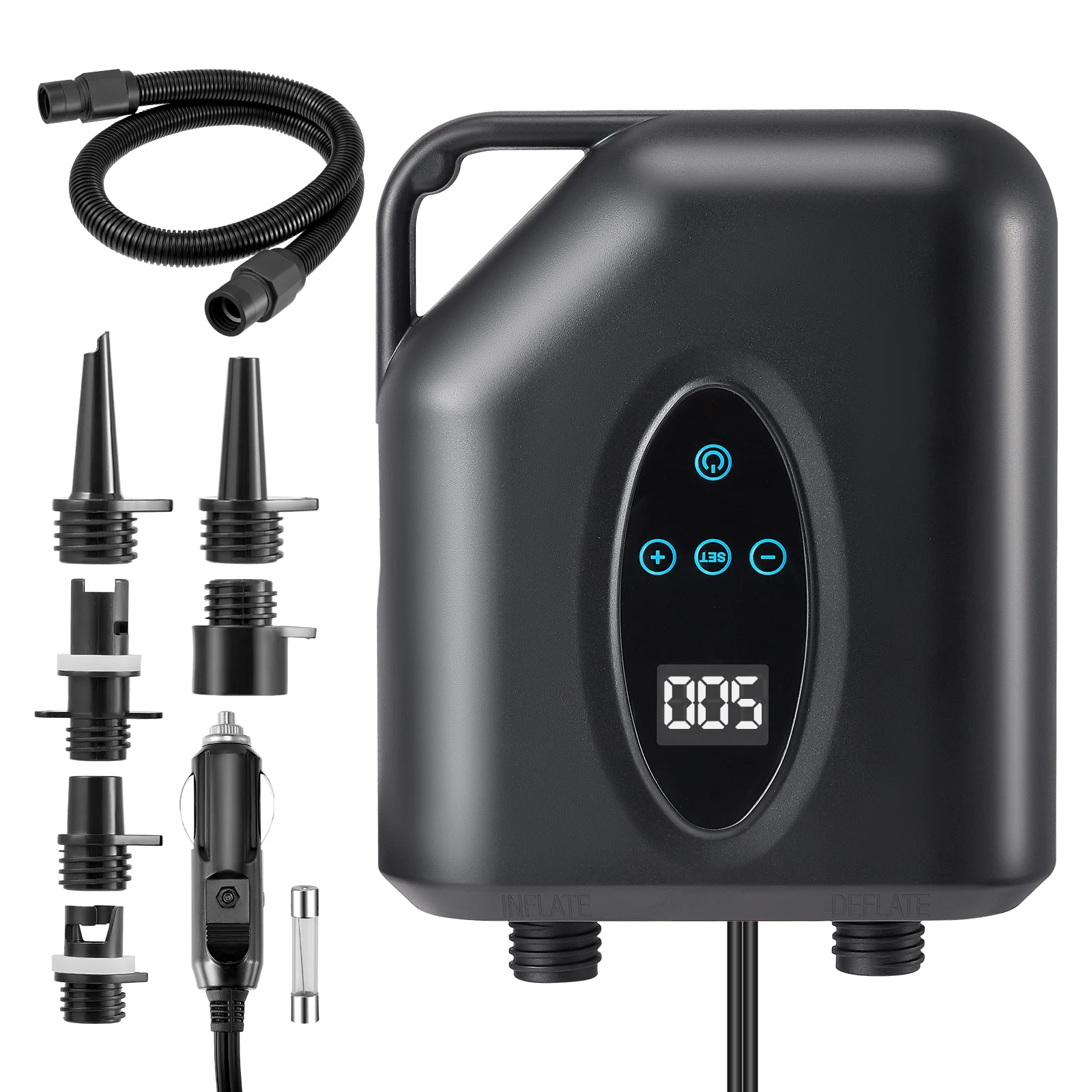Bomba de Aire Eléctrica Inteligente de Alta Potencia para Kayak, Bote, SUP y Tabla de Paddle, 20 PSI, Nueva, en Espera