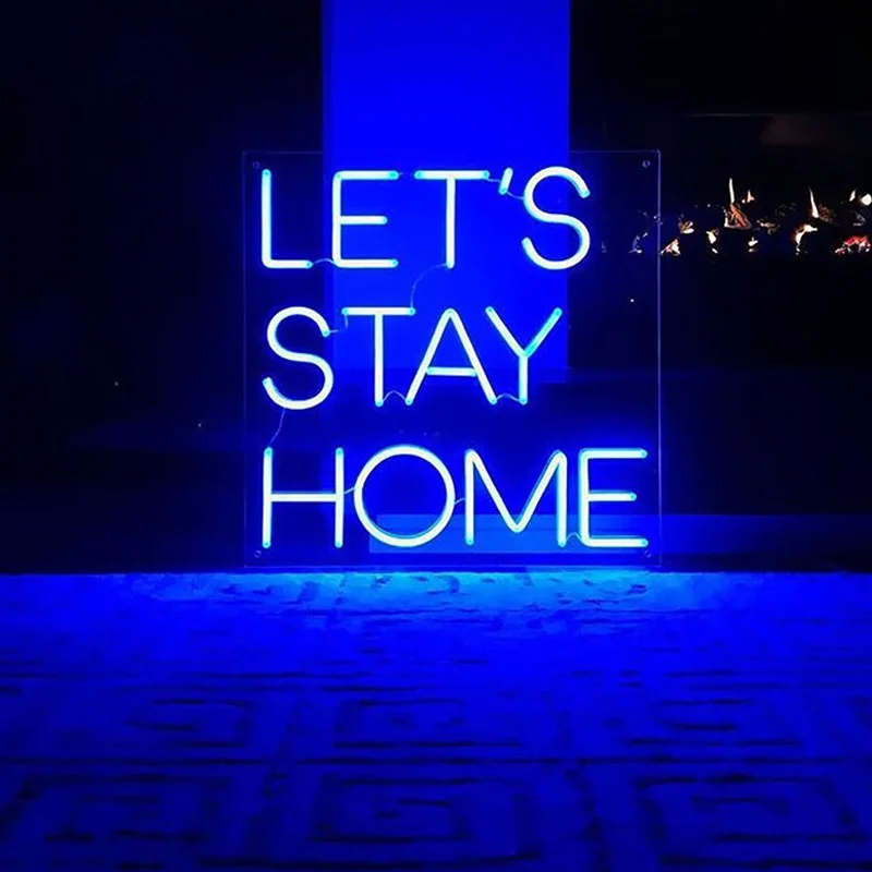 Kunt Blijven Thuis Neon Sign Led Custom Neon Licht Voor Kinderen Om De Kamer Bruid Om Neon Decor Vierkante vel 40X40CM Decoratie