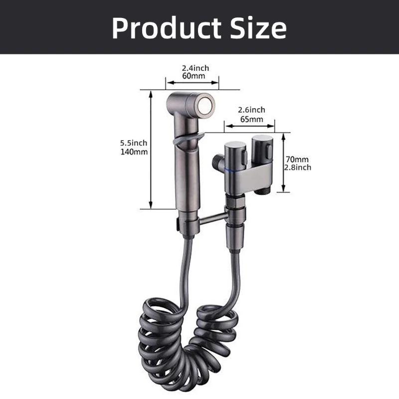 HandHeld Bidet Sprayer Double Outlet วาล์วผสมท่อยืดหยุ่นสำหรับห้องน้ำ