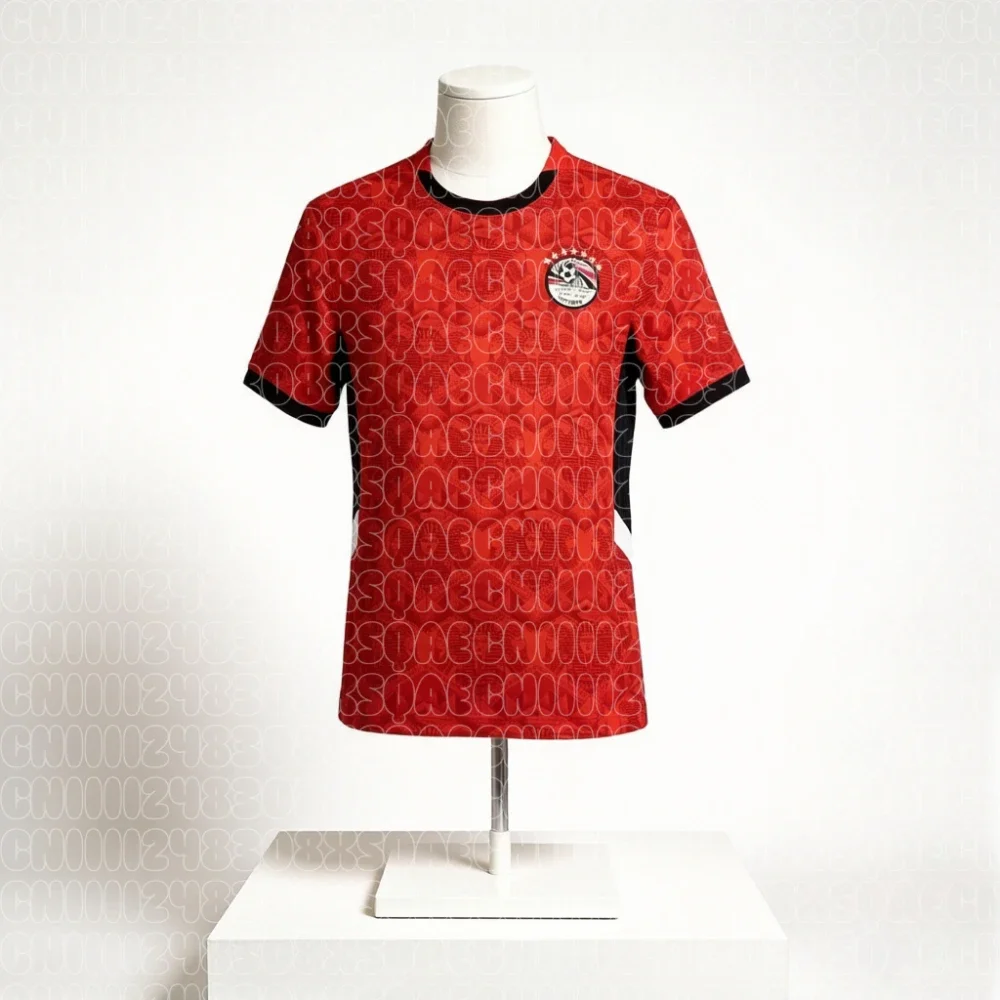 2026 Egypt Home Jersey Men's Football Shirt Red Pattern Sportswear Top Tee Outfit Casual Fashion Family Matching