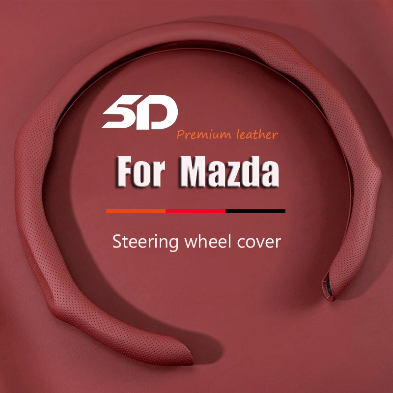 5D Breathable Car Steering Wheel Cover Booster Covers For Mazda EZ-6 2 3 5 6 Atenza Axela CX30 CX4 CX5 CX8 CX30 CX9 Auto Parts