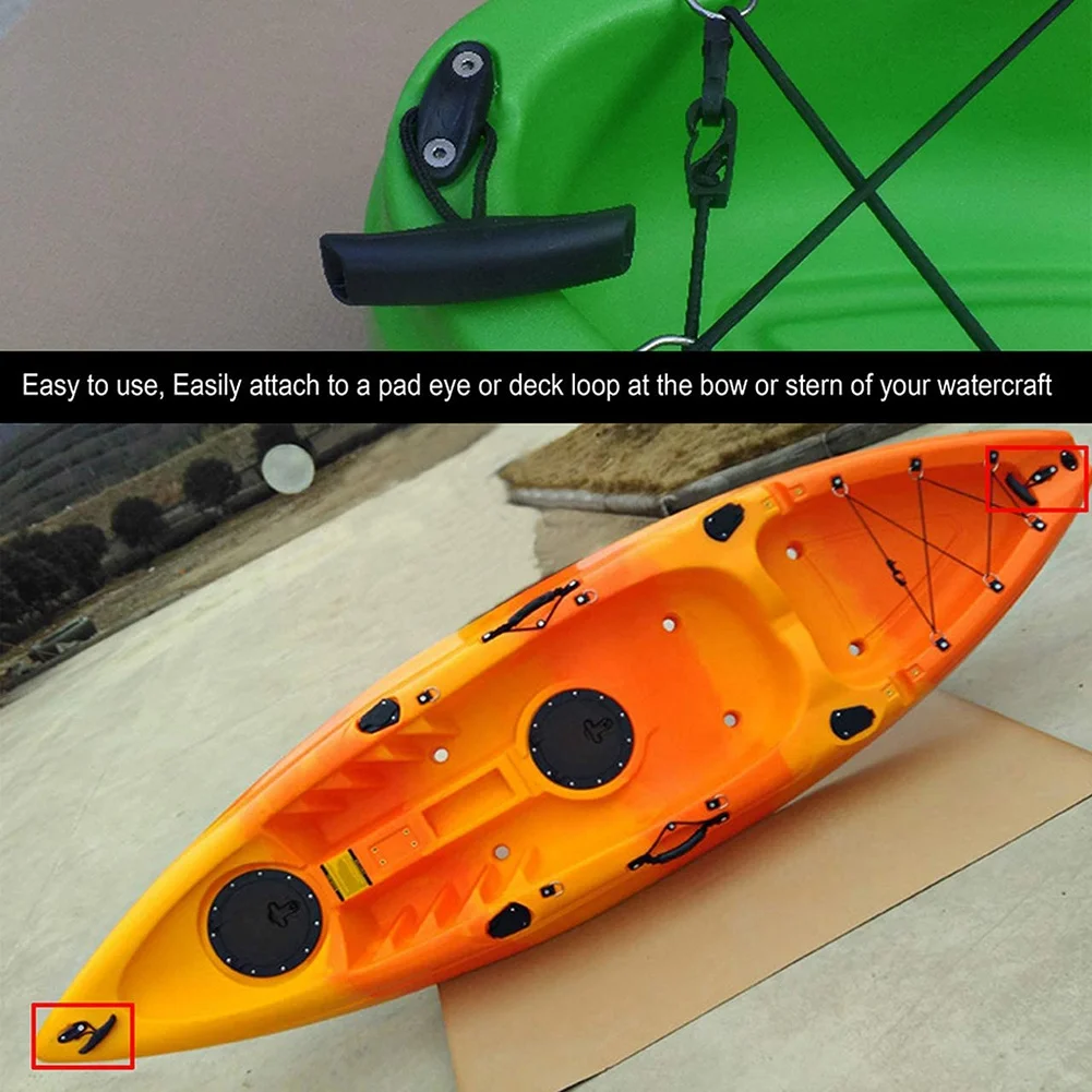 -A14E 2 peças alça de transporte de caiaque alça em T + 2 peças de olhos de almofada de caiaque