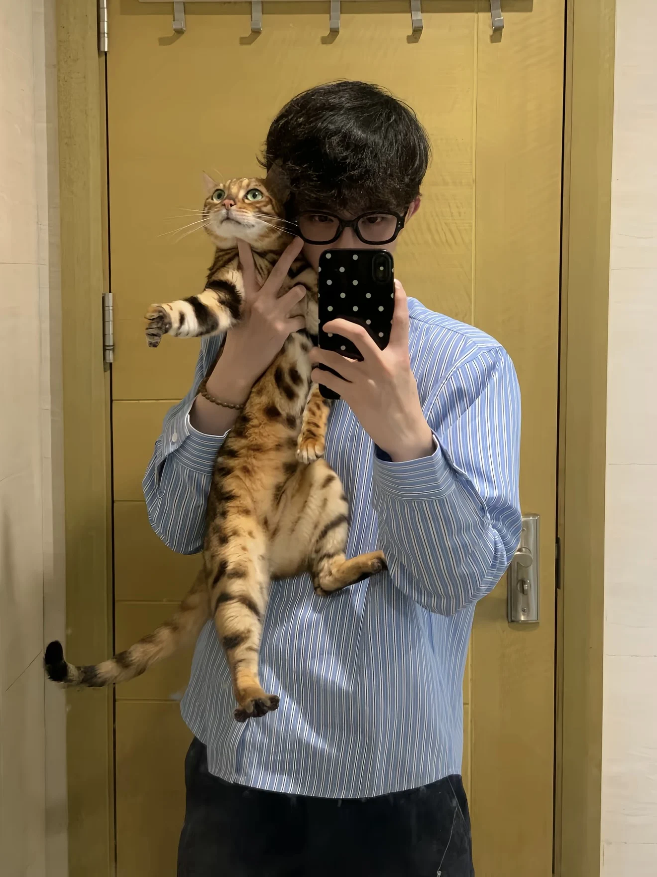 

Loose Fit Long Sve Blue Striped Casual irt ex Comfortable Breathable Lazy Sle Versatile Korean nce Sensation