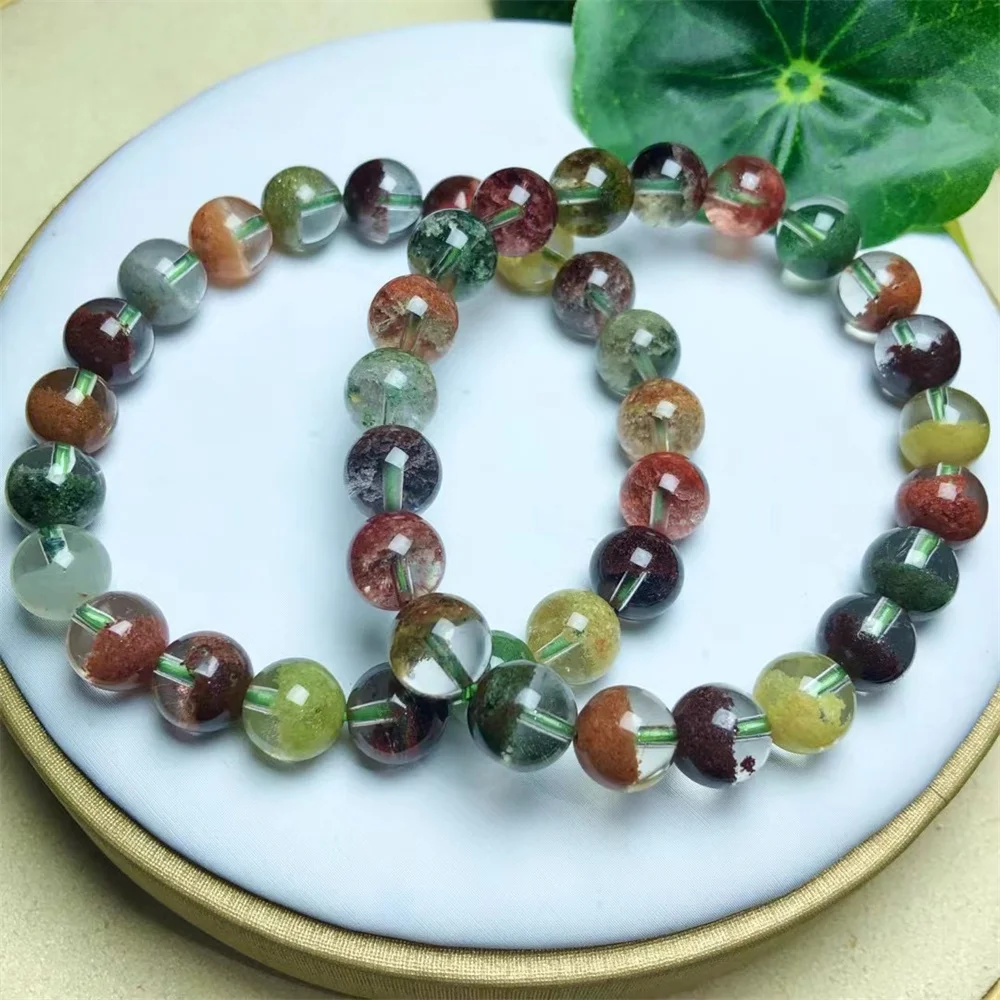 Natural Garden Quartz Bracelet Women Charm Simple Circle Strand Bangles Yoga Energy Wrist Jewelry 1PCS 8/14MM