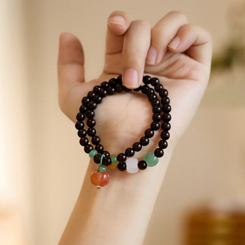 

Натуральный мелкий лист, красный сандал с золотым шелковым нефритом, тыква, двойной круг, удача, высококачественные буддийские бусины, культурные игры