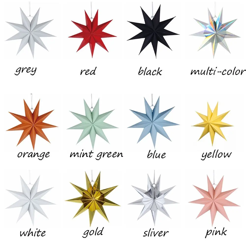 Alat Peraga Fotografi Lipat Bintang Sembilan Titik Bintang Kertas Gantung Ornamen Gantung Kerajinan Bunga Kertas Dekorasi Pesta