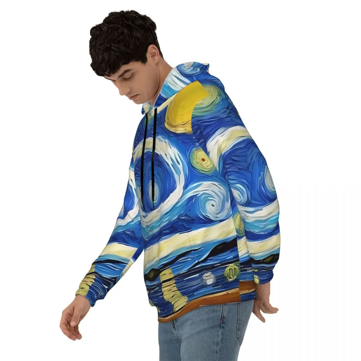 Van Gogh Starry Night Streetwear Hoodies Autumn Aesthetic Hoodie Male Oversized Casual Graphic Velvet Warm Hooded Sweatshirts