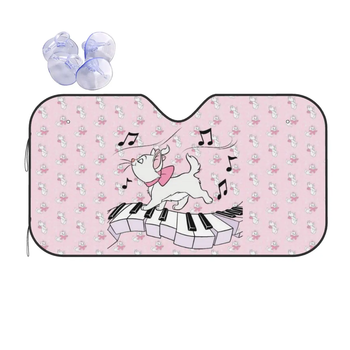

Custom Marie Cat Windshield Sunshade The Aristocats Foldable Reflective Sun Blocker Front Window Shade Visor