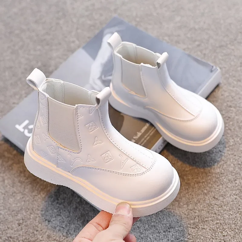 Eu 23-36 Autumn Winter New Style Baby Outdoor Boots Children\'s Cotton-padded Shoes Plush Daddy Shoes Black Beige Color