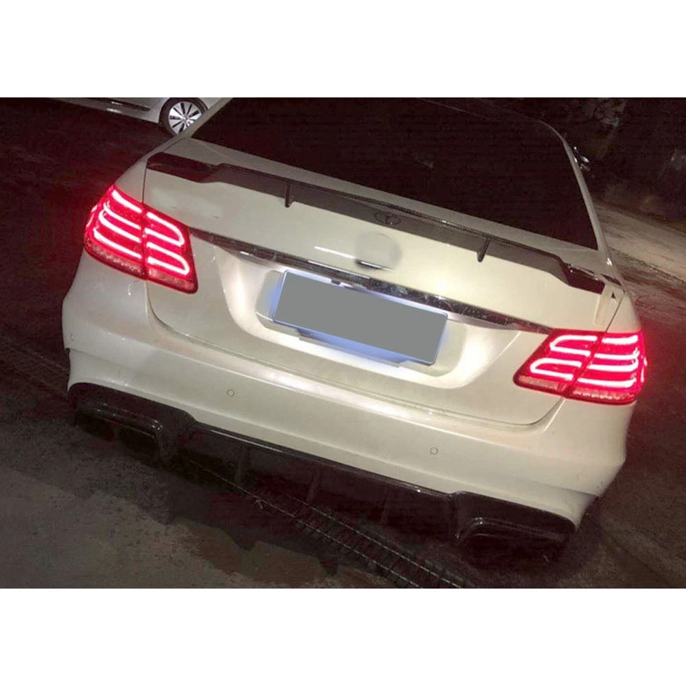 JCHEY Carbon Fiber Rear Lip Diffuser Spoiler For Benz E Class W212 E260 E300 E400 E63 For AMG Sport 2014 -2016 FRP view 5