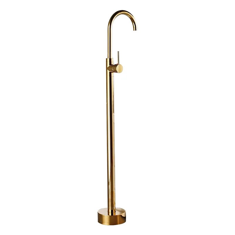 

Bathtub Faucet Mixer Floor Freestanding Bath Gold Tap Tub Shower Cold and Hot Water