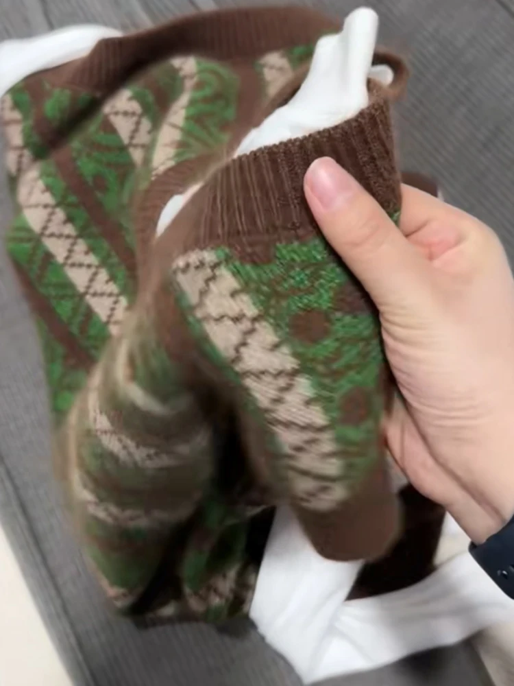 Faionable Vintage Geborduurd Vest Casual Comfortabel Eenvoudig V-hals Herfst Winter Trui Veelzijdig Basic Woon-werkverkeer Sle Onl...