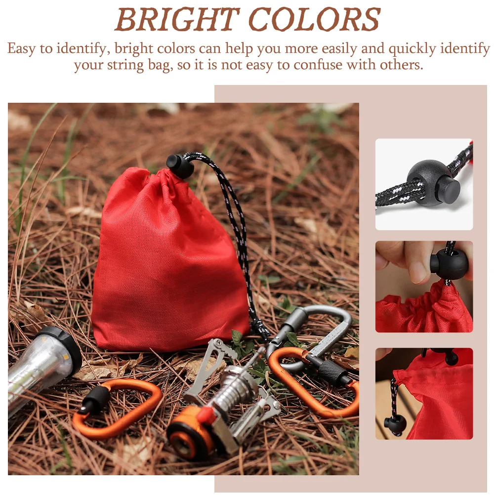 

4 Pcs Outdoor Storage Bags Lightweight Durable Polyester Drawstring Bag Camping Travel Small Items ganization Gift Packaging Bag