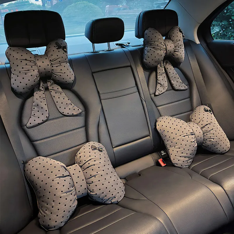 

Car Headrest Pillow Winter Warm Plush Doll Neck & Lumbar Support Cushion Adjustable Car Seat Pillow Seat Belt Cover
