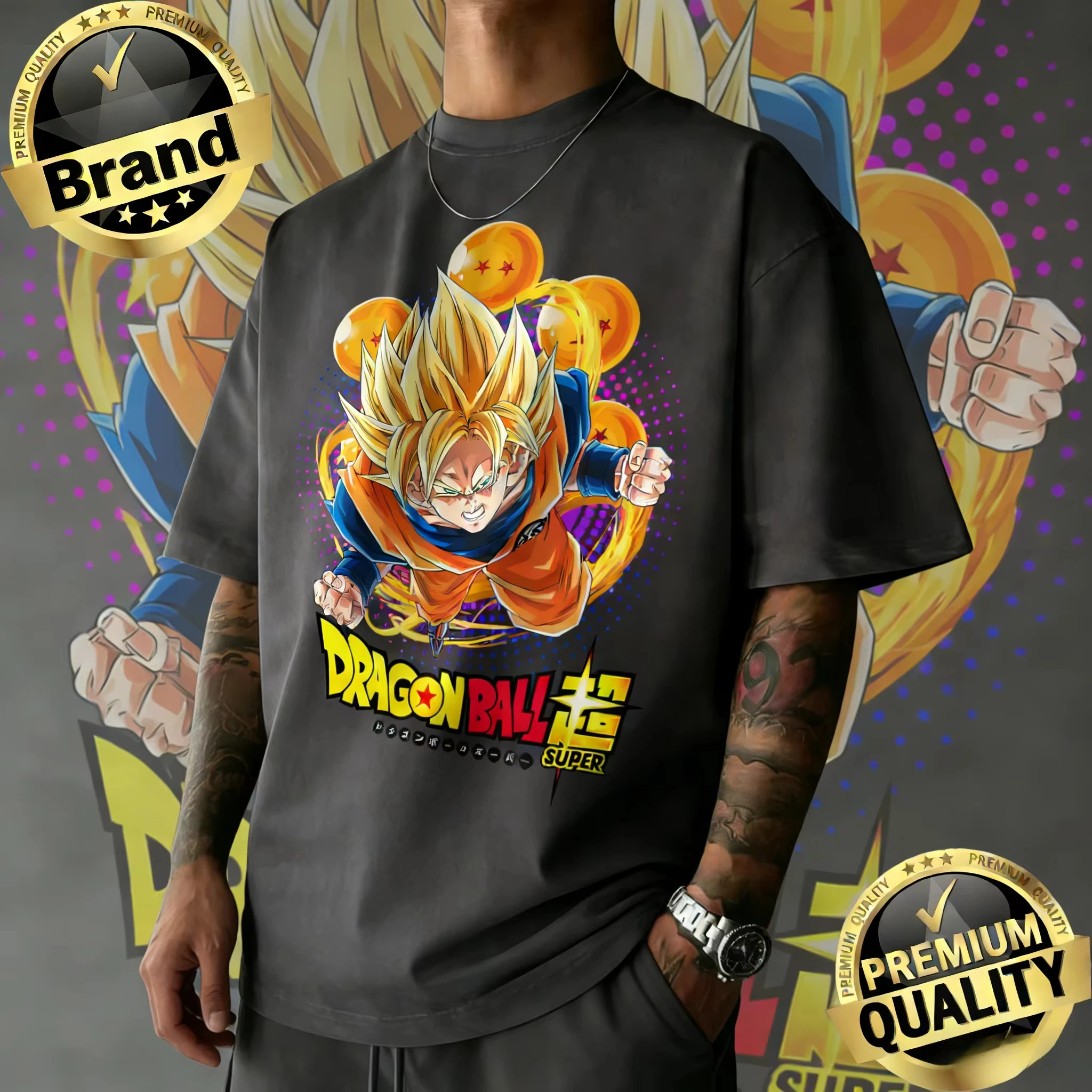 

2026New Summer Dragon Ball 40th Anniversary Son Goku 100% Cotton Anime Printed T-shirt Extra Size Casual Streetwear Unisex Y2k