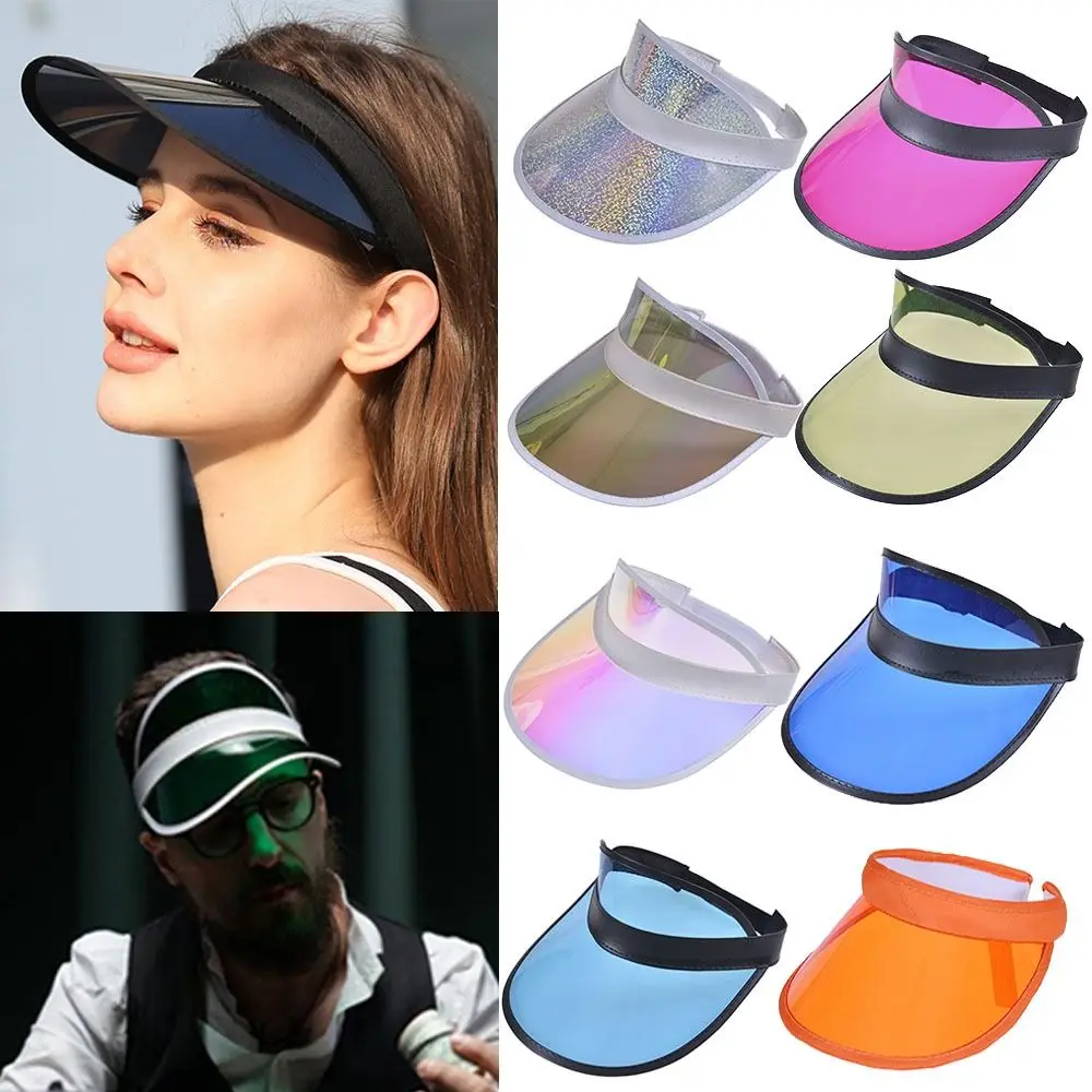 1PC Plastic Transparent Empty Top Women Men Anti-UV Sunshade Hat Summer Baseball Hat Bicycle Sun Hat Visor Caps New Fashion