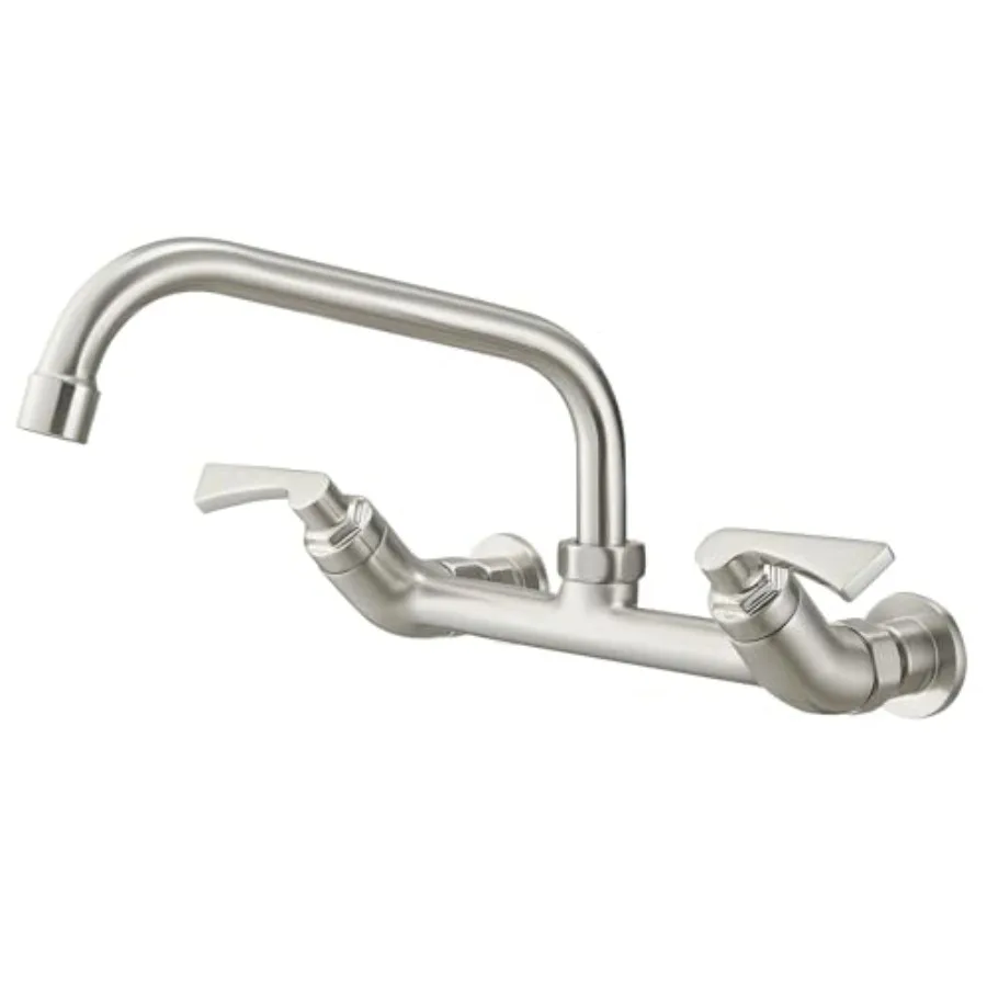 

Wall Mount chen Faucets, Laundry Faucet Swivel Two Handle Commercial Sink Faucet"Center Kitchen Sink Faucet for Utility Laundry