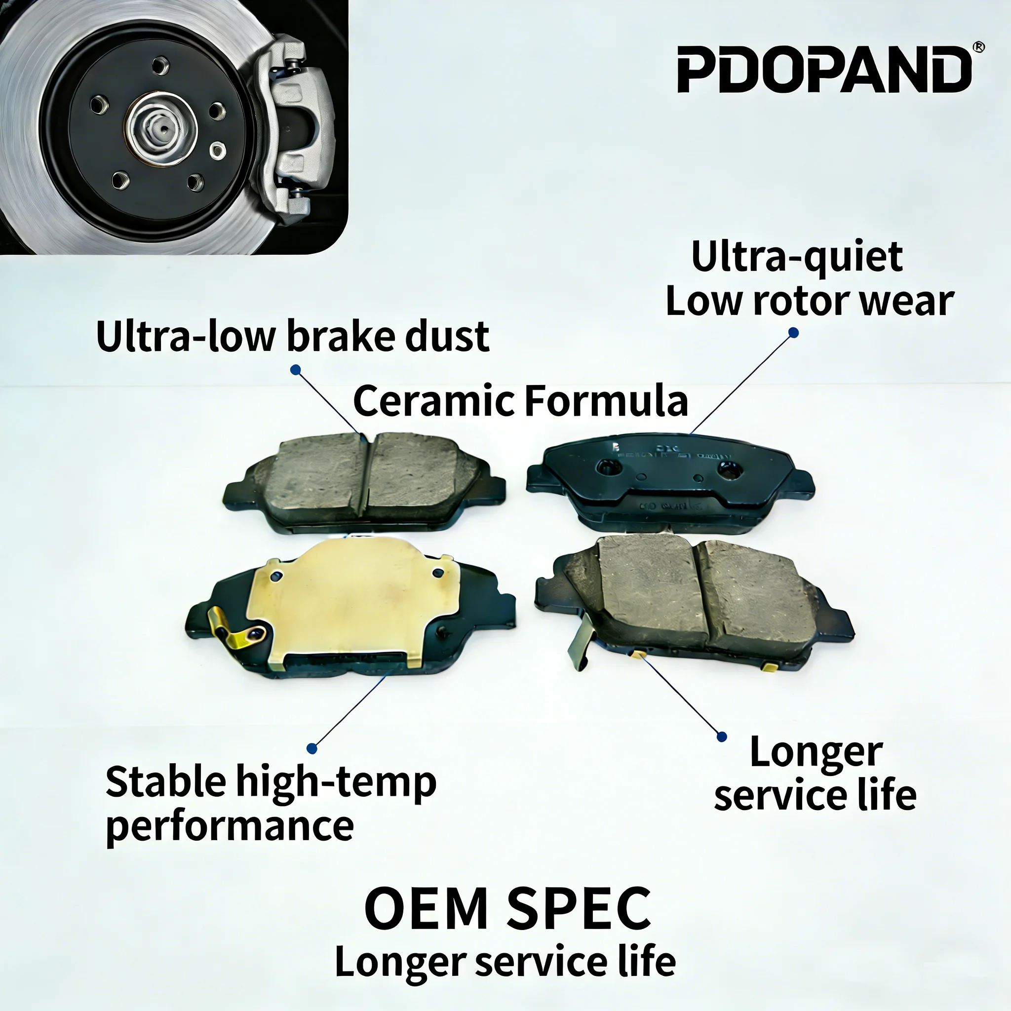 OEM SPEC High-Quality KIT-REAR DISC BRAKE PAD  for Hyundai Santa Fe 15 583022WA00/58302-2WA00