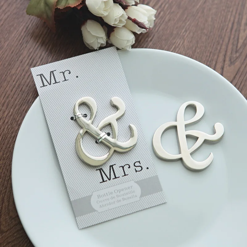 

20pcs Mr. And Mrs. Ampersand Bottle Opener Bridal Shower Wedding Favors