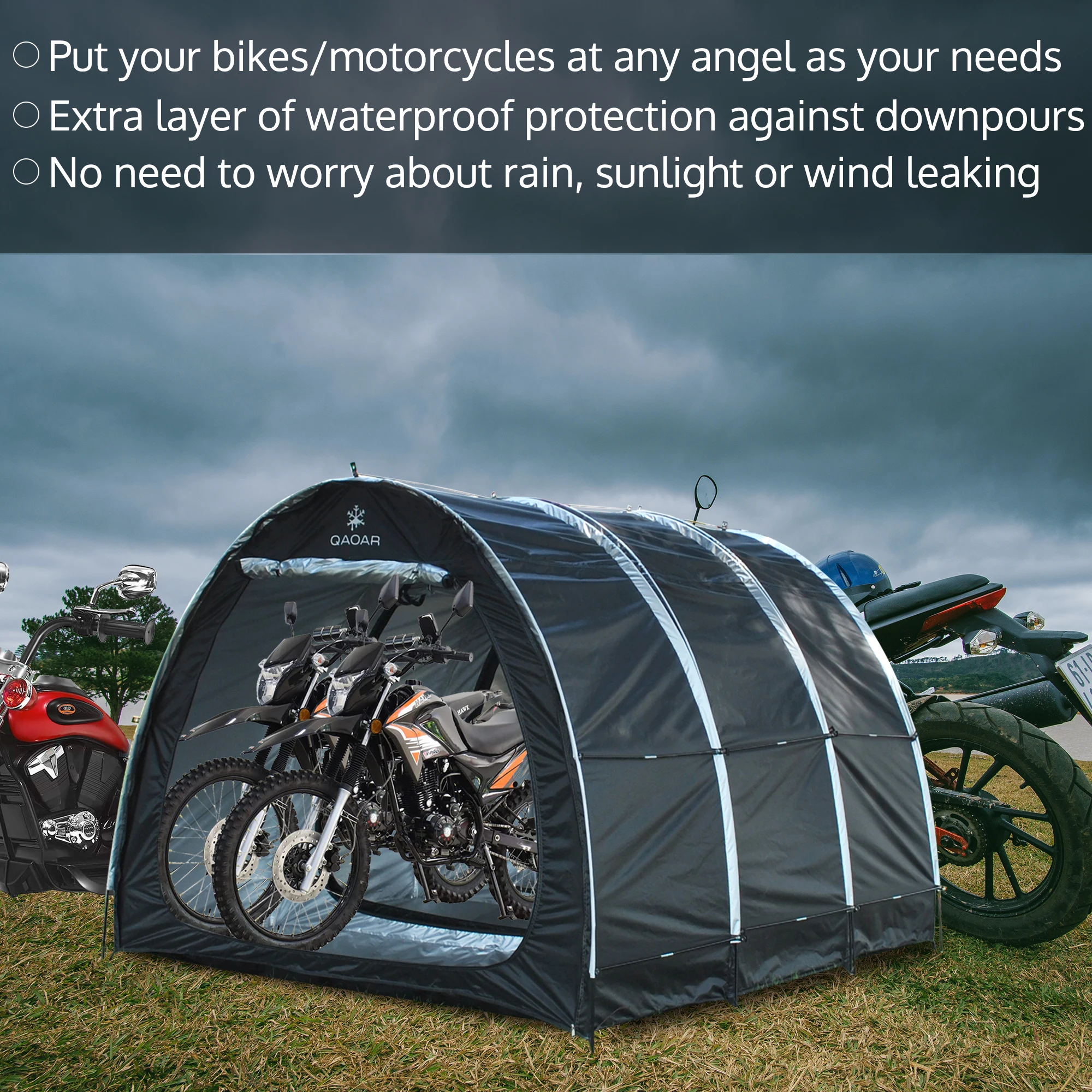 ONLY 1 PCS, Outdoor Bicycle Storage Tent, Connectable Bike Tents, 210D Oxford Fabric for Bike Storage