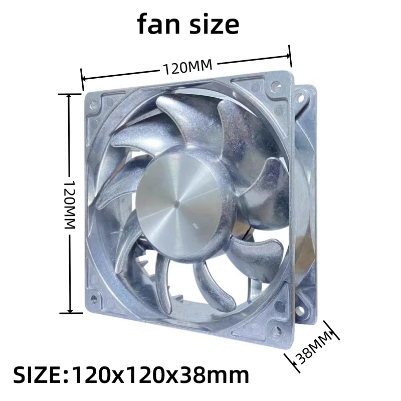 Suitable for motorcycle modification car violent fan 12038 12V 4A 12cm all metal high-temperature resistant violent cooling fan