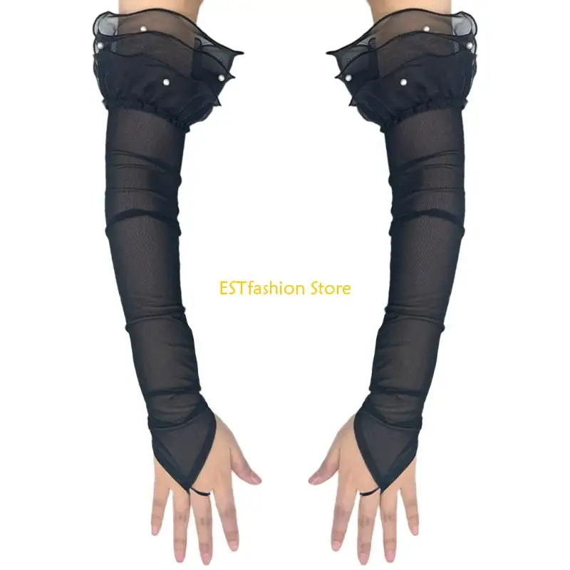 Y5GC ถุงมือยาวสำหรับกิจกรรมธีมปี 1920 มีสไตล์สำหรับงานแต่งงานและการเฉลิมฉลองกิจกรรมอย่างเป็นทางการ