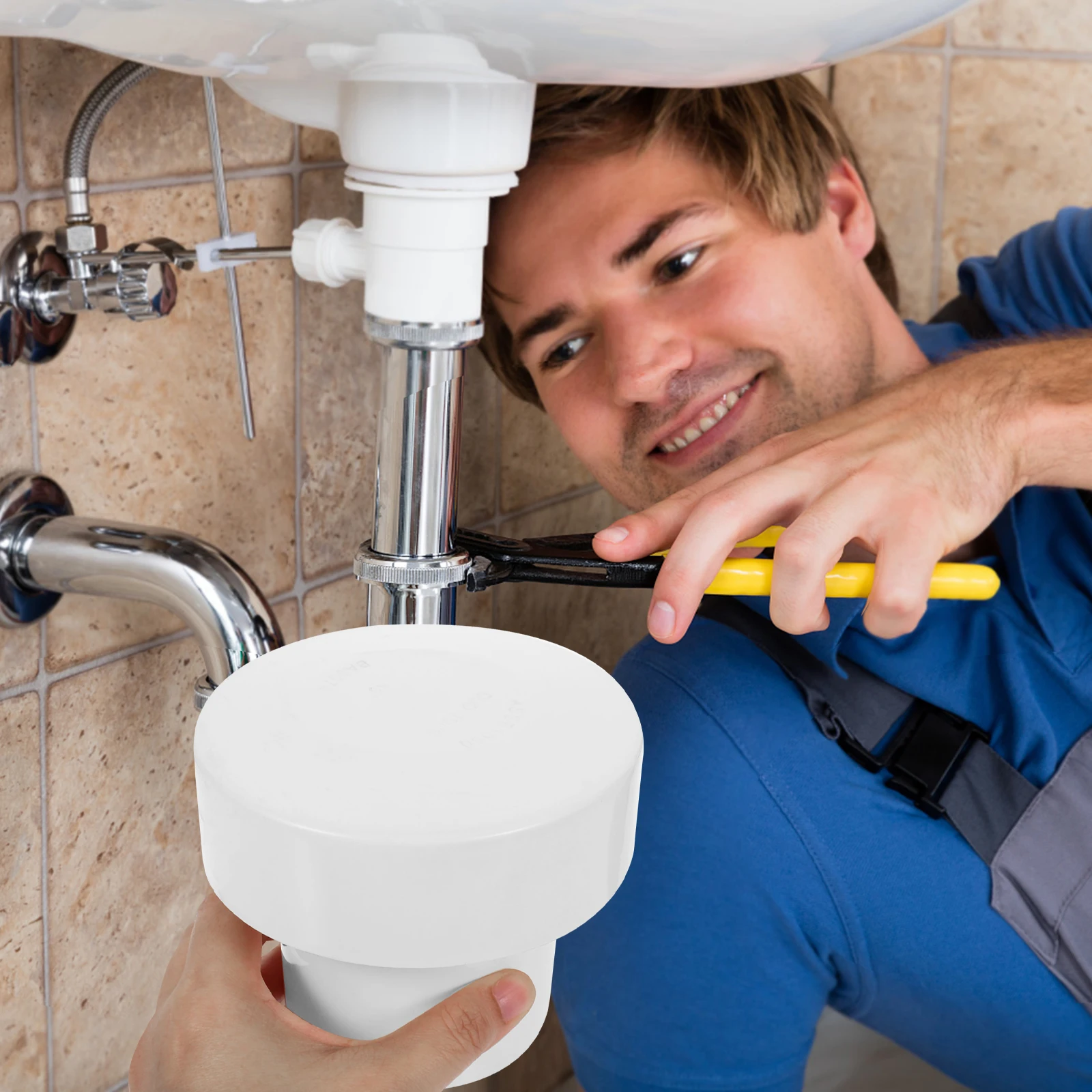 

1pc PVC Suction 50/75mm Air Admittance Hose Ducting Adapter Drainage Air Admittance Supply Pipe Fittings Ventilation Rain Cap