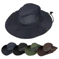 Large Brim Fisherman Cap Summer Mesh Breathable Sun Hat Outdoor Fishing Mountaineering UV Protection Visors For Men Women Bonnet