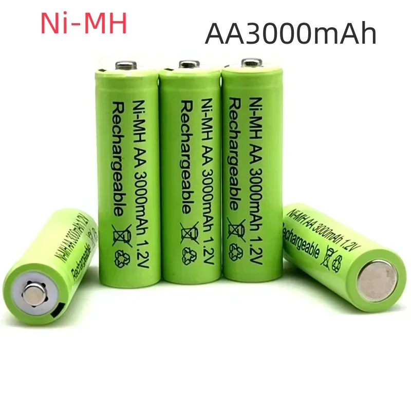 1.2V AA 3000mAh NiMH 1.2V Rechargeable Batteries Green Battery Garden Solar Lamp LED Flashlight Lantern Lamp Torch Toy Remote C