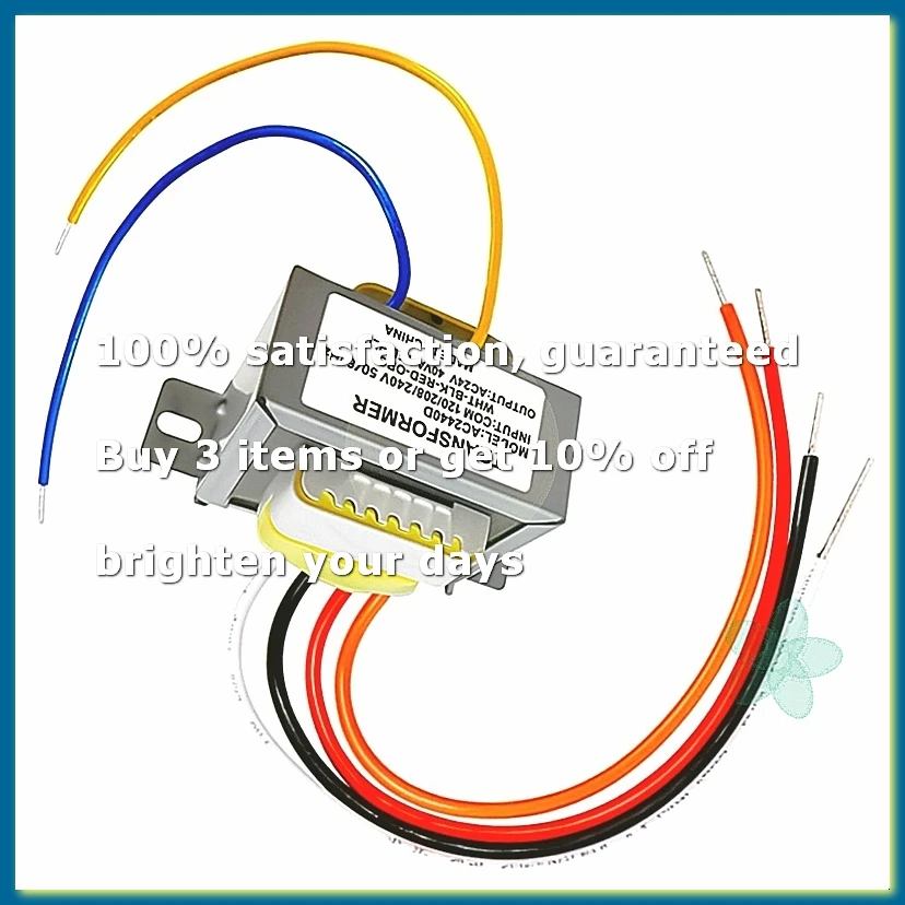 24V 40VA Control Transformer with Foot Mount for HVAC Furnace,Primary Voltage 120/208/240V 50-60hz Secondary 24V