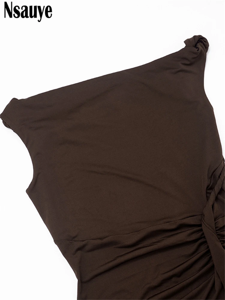 Nsauye Women Sexy Party New Fashion Elegant Evening Mini Dress Clubwear 2025 Sleeveless Holiday Bodycon Wrap Short Dress Winter