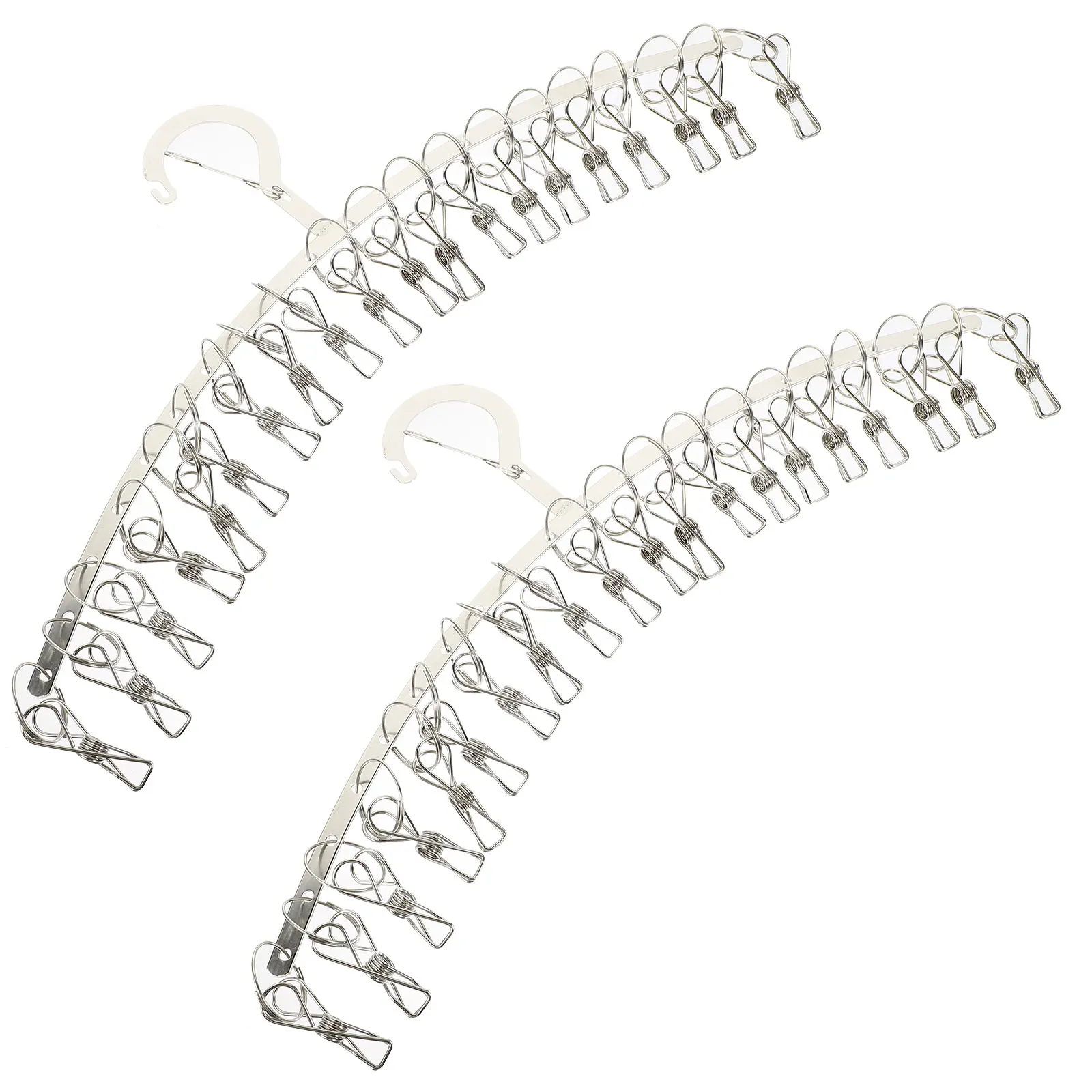 

2pcs Stainless Steel Laundry Drying Clips Windproof Space Saving Clothes Hanger For Underwear Socks Towels Bras