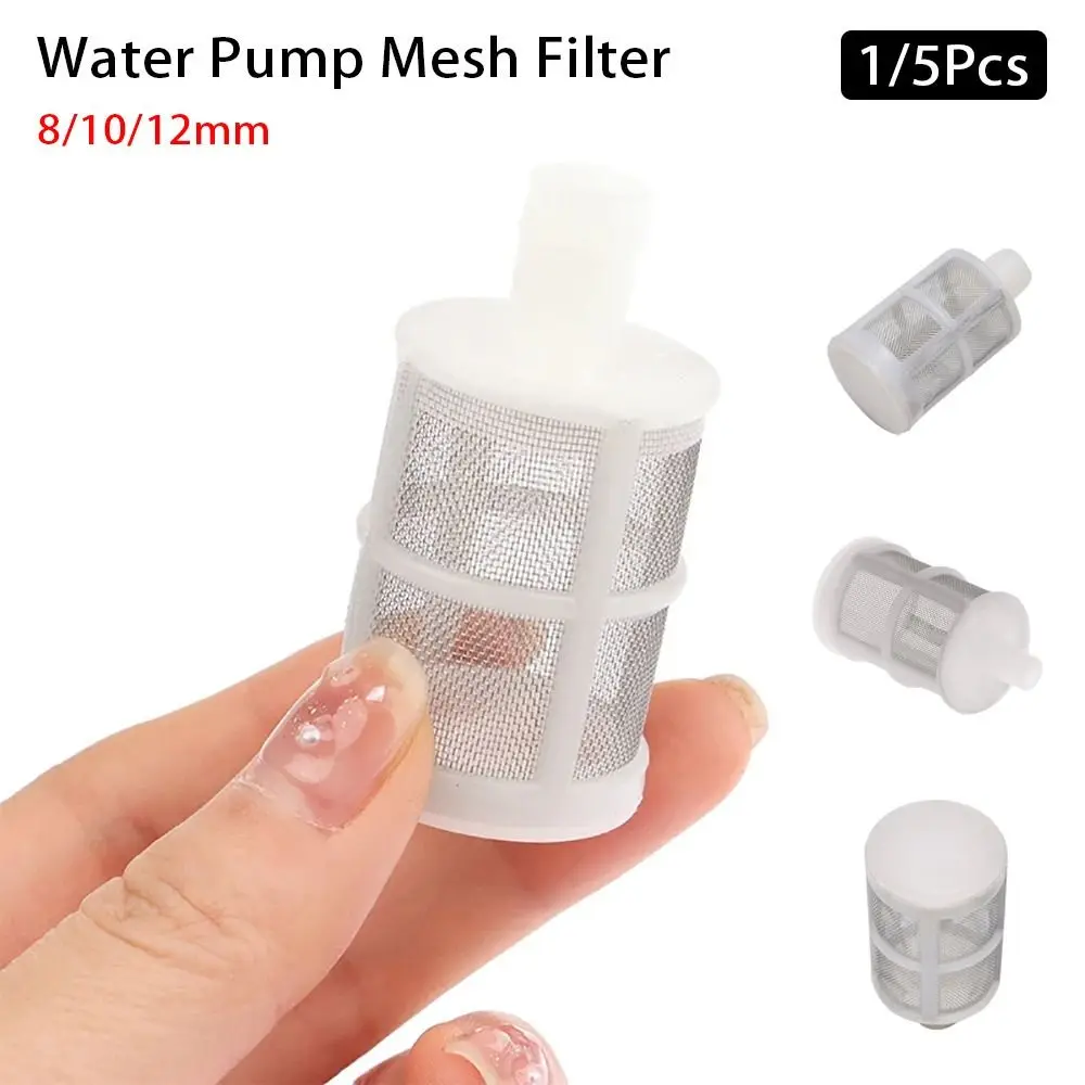 

1/5Pcs Irrigation Aquarium Supplies Water Microfilter Filtration Supplies 8mm 10mm 12mm Water Pump Net Filter Stainless Steel