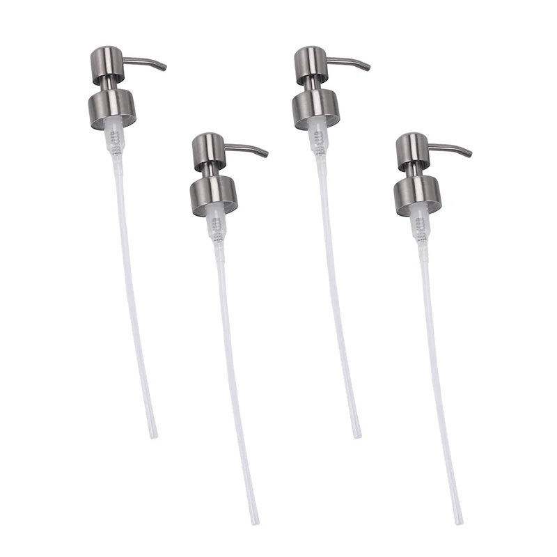 4 pçs dispensador de sabão bomba substituição bomba dispensador de loção de aço inoxidável para regular 28/400 garrafas pescoço para banheiro-A05I