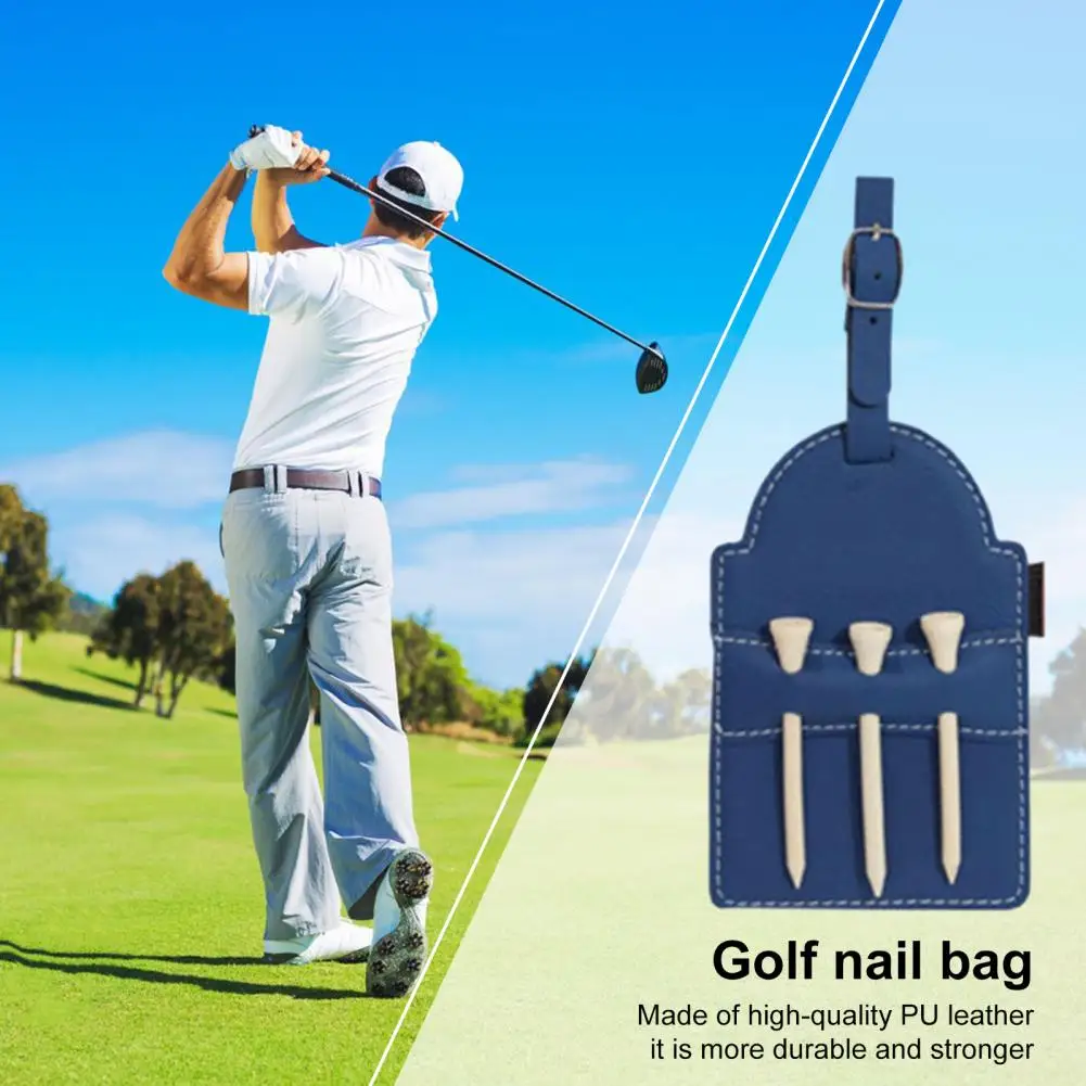 Golf Tack Bag Golf Accessories Bag Capacity Waterproof Golf Tee Holder Organizer Bag Portable Faux Leather Carry Case for Tees