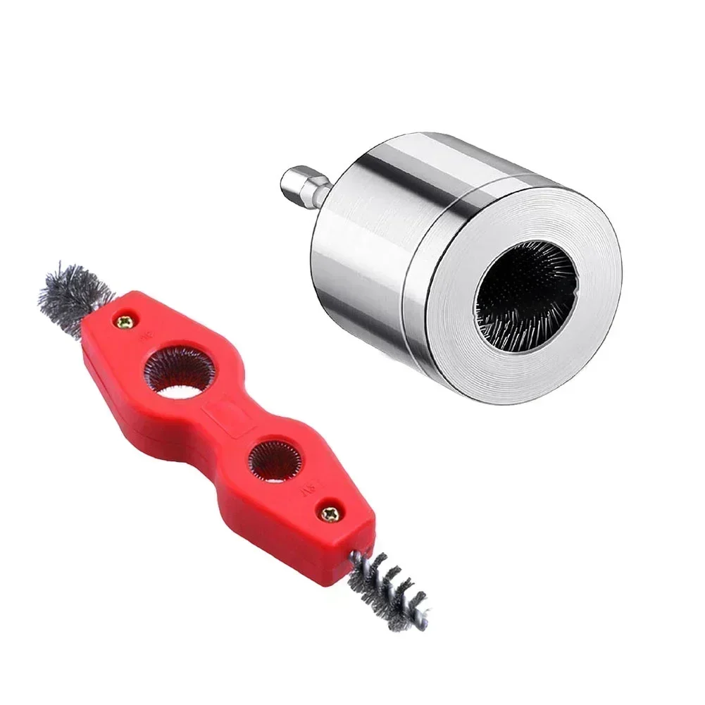 4 w 1 dwugłowa szczotka do rur miedzianych rura miedziana polerowanie rozwiertak środek do czyszczenia rur 15 MM/22 MM narzędzie do fazowania gratownik do rur — zdjęcie 4