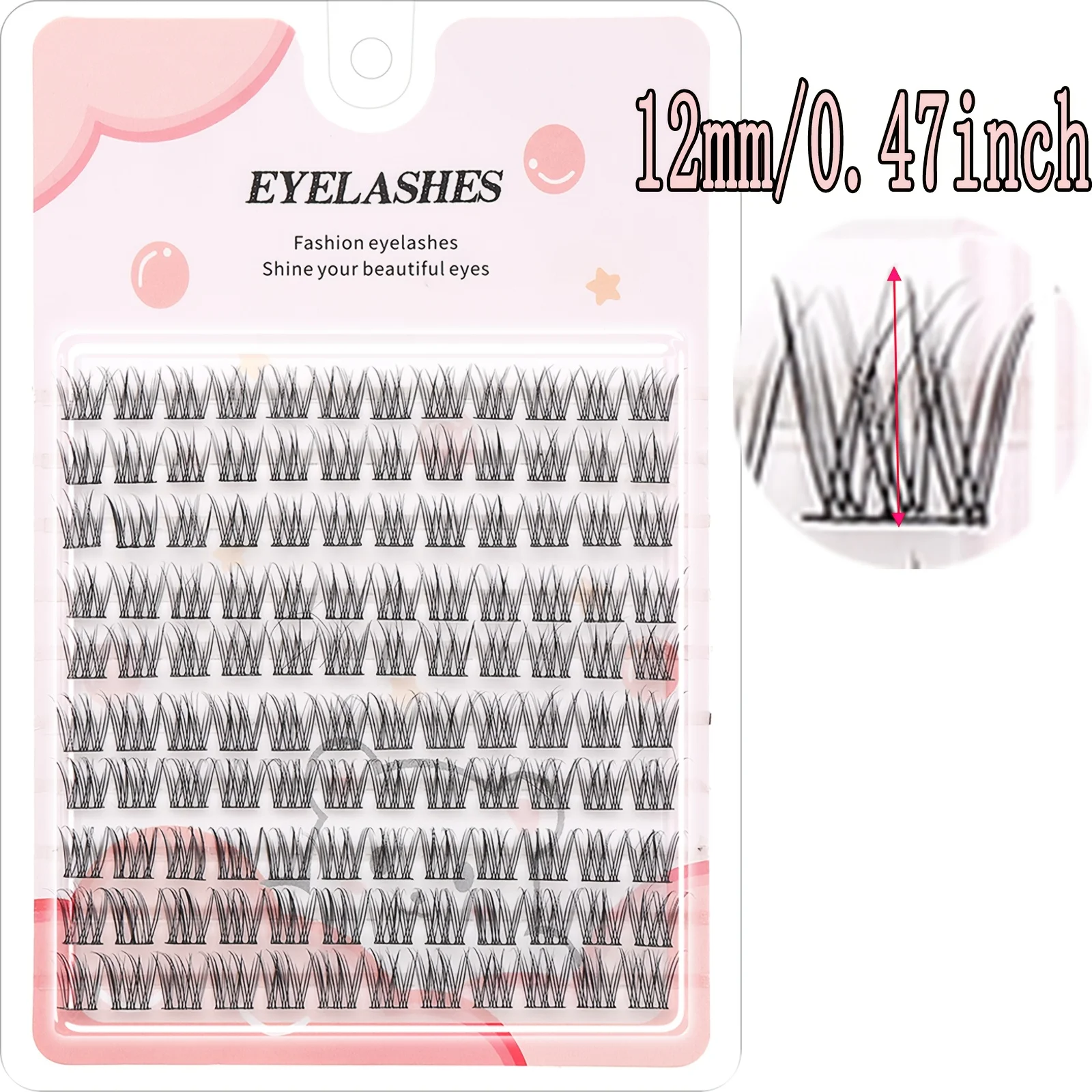 120本のつけまつげ、漫画風の自然な見た目、密でふわふわ、リアルな束を作るためのクロスデザイン、初心者に最適