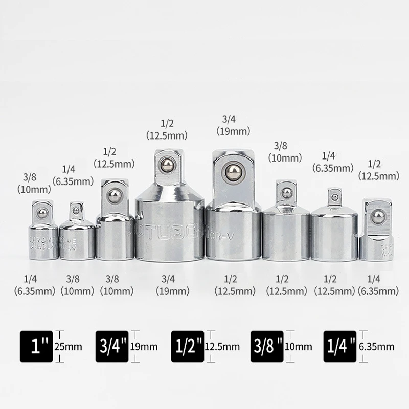 1/2 to 3/8 3/8 to 1/4 3/4 to 1/2 Drive for Car Repair Tools Impact Socket Adaptor CR-V Ratchet Wrench Socket Converter