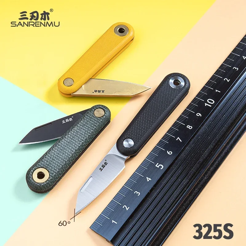 SANRENMU NEW 325S Pockets Folding Knife 12C27 Blade Mini Lockless Key Lightweight Gift Rescue Tool EDC2024