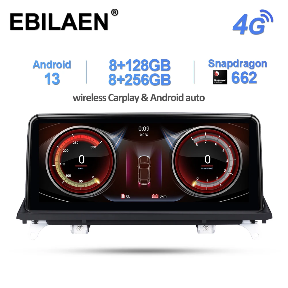 EBILAEN Android 13 Car Multimedia Player for BMW X5 E70/X6 E71 (2007-2013) CCC/CIC System Android auto Carplay 4G WiFi GPS PC