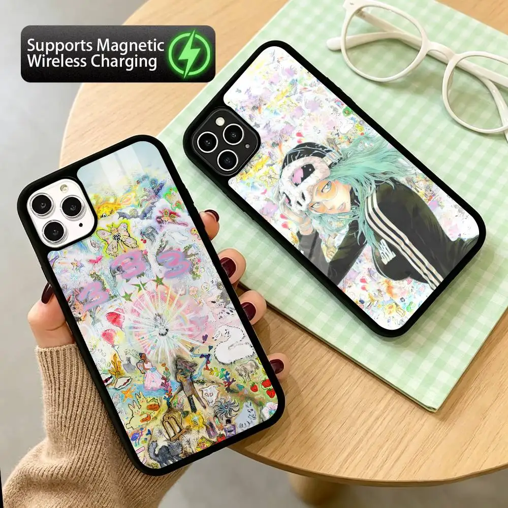 

b-Bladee Rapper Singer Album Phone Case For iPhone17,16,15,14,13,12,11 Plus,Pro Compatible with magnetic wireless charging