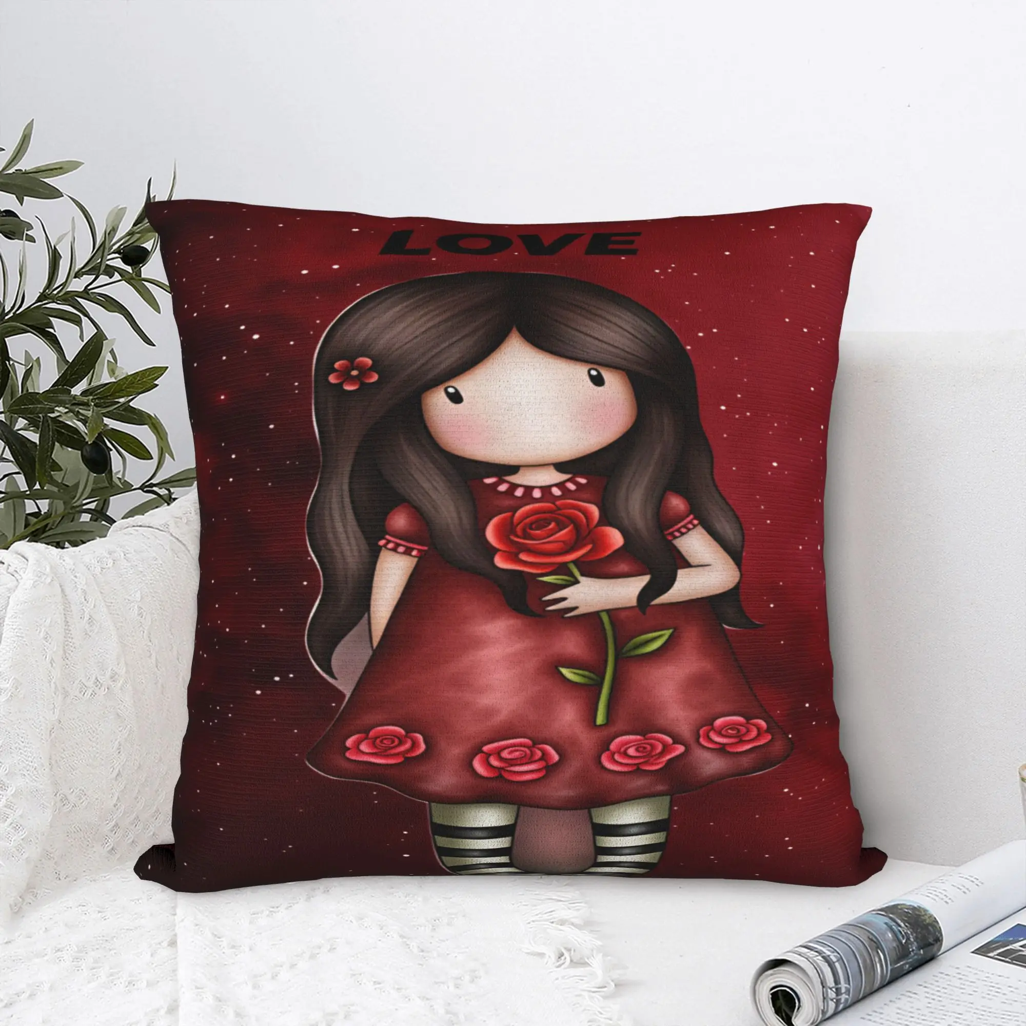 Cartoon Girl Santoro Gorjuss Pillow Case  Soft Pillow Cover Funny Cushion Cover For Sofa Home Decor