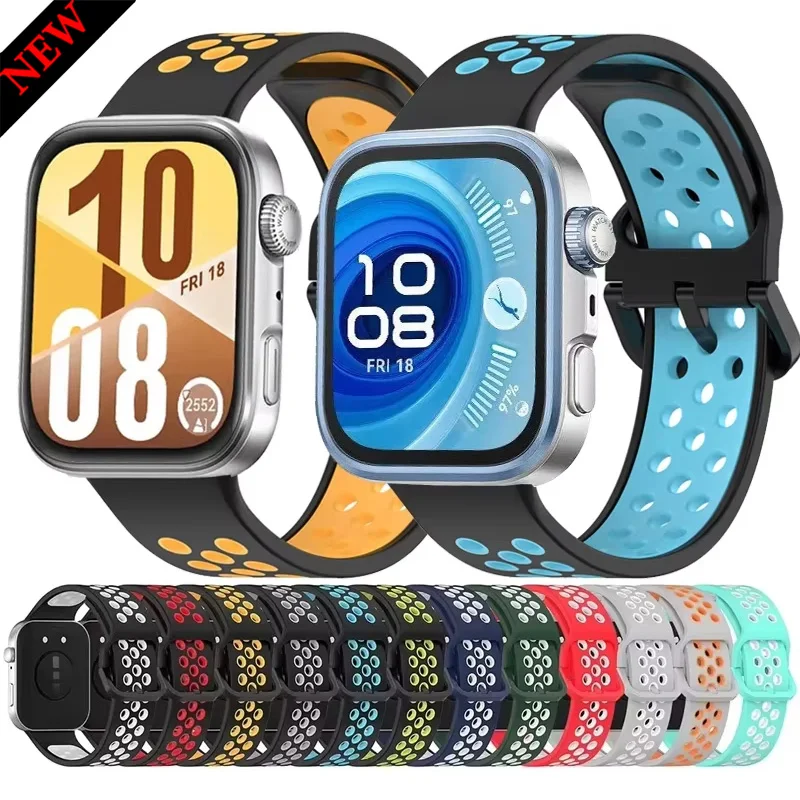 Sport-Silikonarmband für Huawei Watch Fit 4 Pro, bequemes, atmungsaktives Armband, Correa für Huawei Watch Fit 4-3 Zubehör