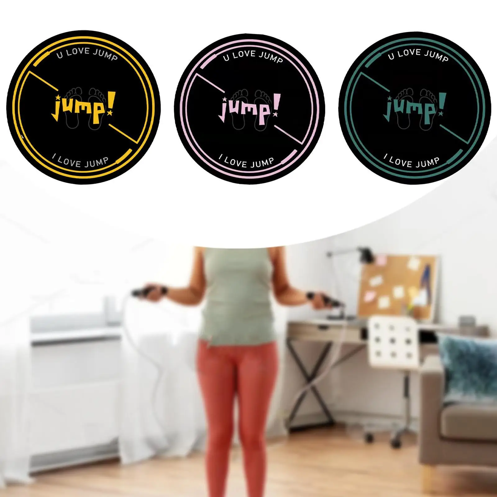 

Jump Rope Mat 49 inch Low Noise Yoga Mat Round Shock Absorbing Exercise Mat