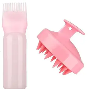 Dispensador de aceite para el cabello Botella de la raíz de la raíz Dispensador para el cabello aceite reutilizable masajeador de cuero cabelludo champú cepillo tinte herramienta para el cabello para 8 Mejor herramienta de aceite para el cabello de ventas - №4